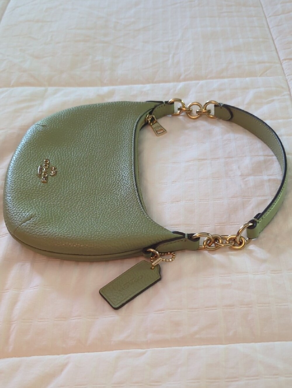 NWT- Coach Mini Payton Sage Green Pebbled Leather Shoulder Bag - Picture 5 of 7